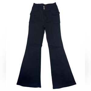 High-Waisted Black Flare Jeans